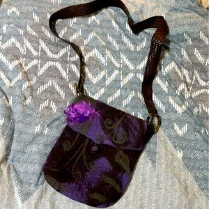 Hand made felted cross body bag